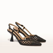 Slingback firmata Chantal per diMètiu in morbida pelle nera