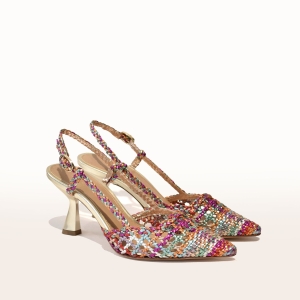 Slingback firmata Chantal per diMètiu in morbida pelle multicolor